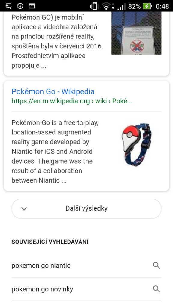 Google p?idal do mobilního vyhledávání tla?ítko „Další výsledky“