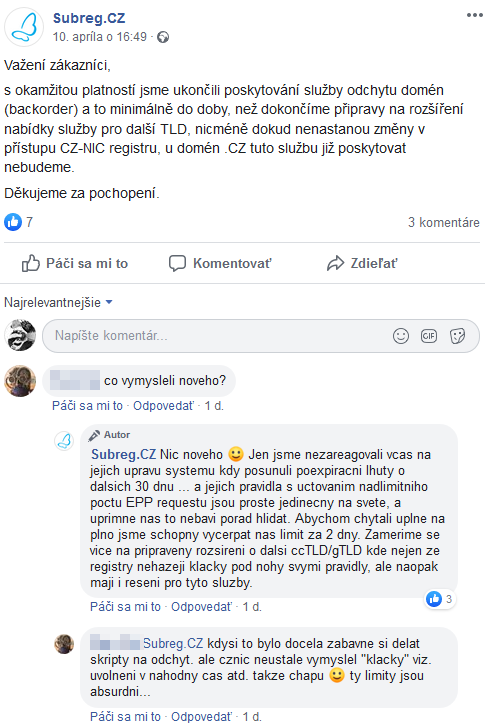 Prodané .cz domény 6. – 12. dubna a jedna v?c o které bych rád napsal