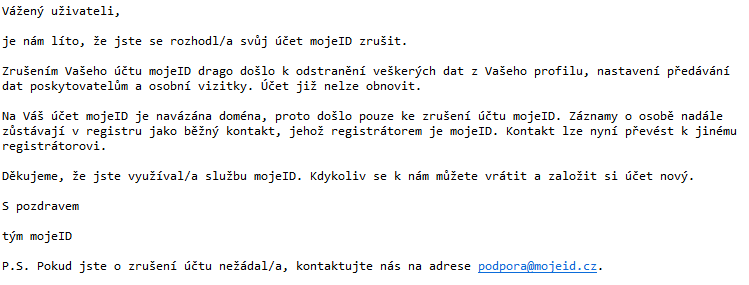 Jak získat zp?t zablokovaný kontakt k .cz domén?, pokud je navázaný na MojeID