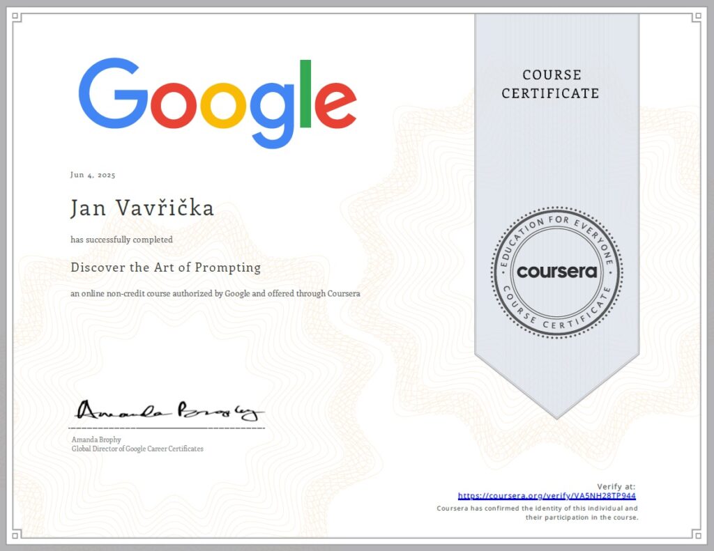 Získal jsem certifikaci Google AI Essentials. Jak AI m?ní m?j p?ístup k SEO?